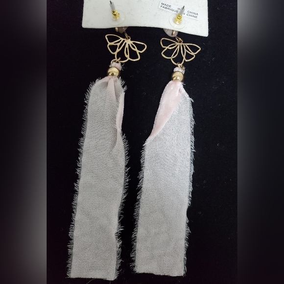 Free People Lulu Ribbon Dangle Earrings/Pink - Picture 4 of 6